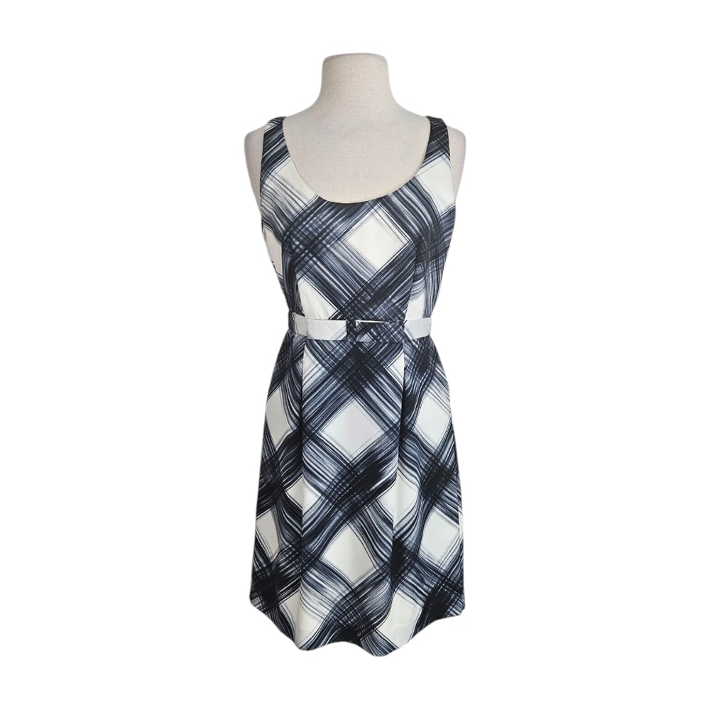 Banana Republic Crisscross Blue Plaid Sheath Dress
